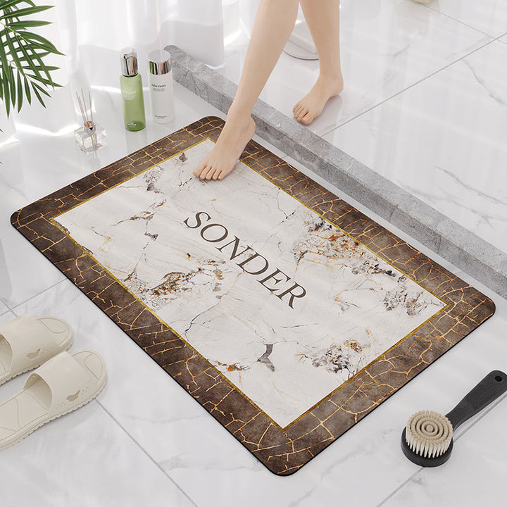Elegant Marble Design Bathroom Mat Kalsten