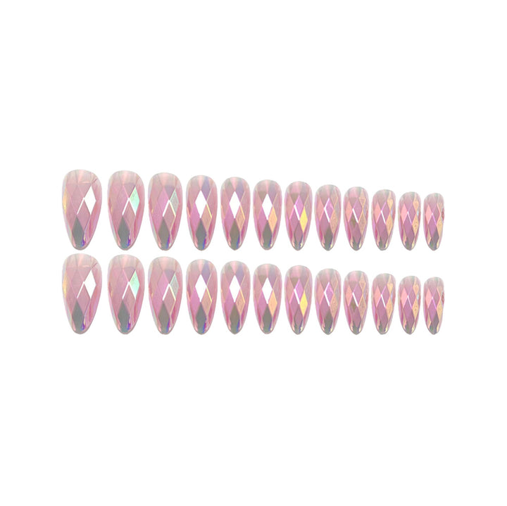 Shiny Artificial Nails in Modern Faceted Design Kalsten