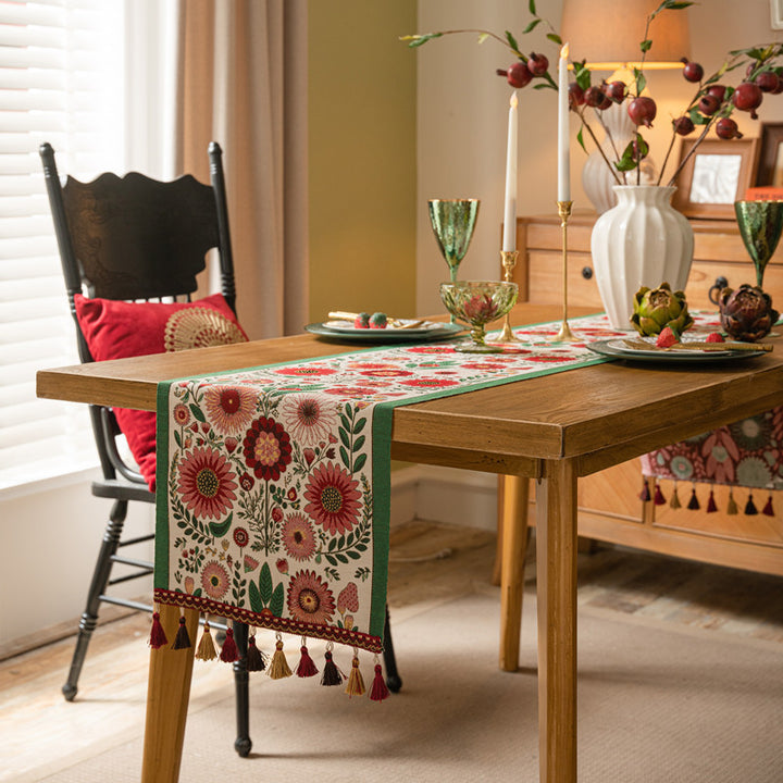 Decorative Floral Table Runner