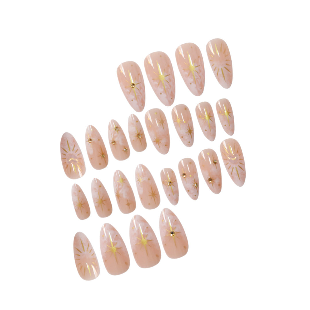 Decorative Star-Accented Press-On Nail Set Kalsten