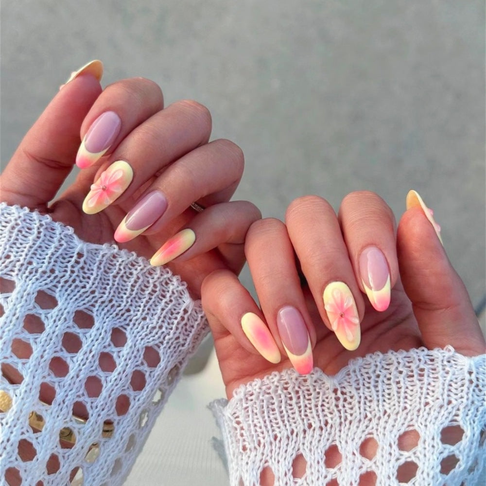 Floral Design Stiletto Press-On Nail Set