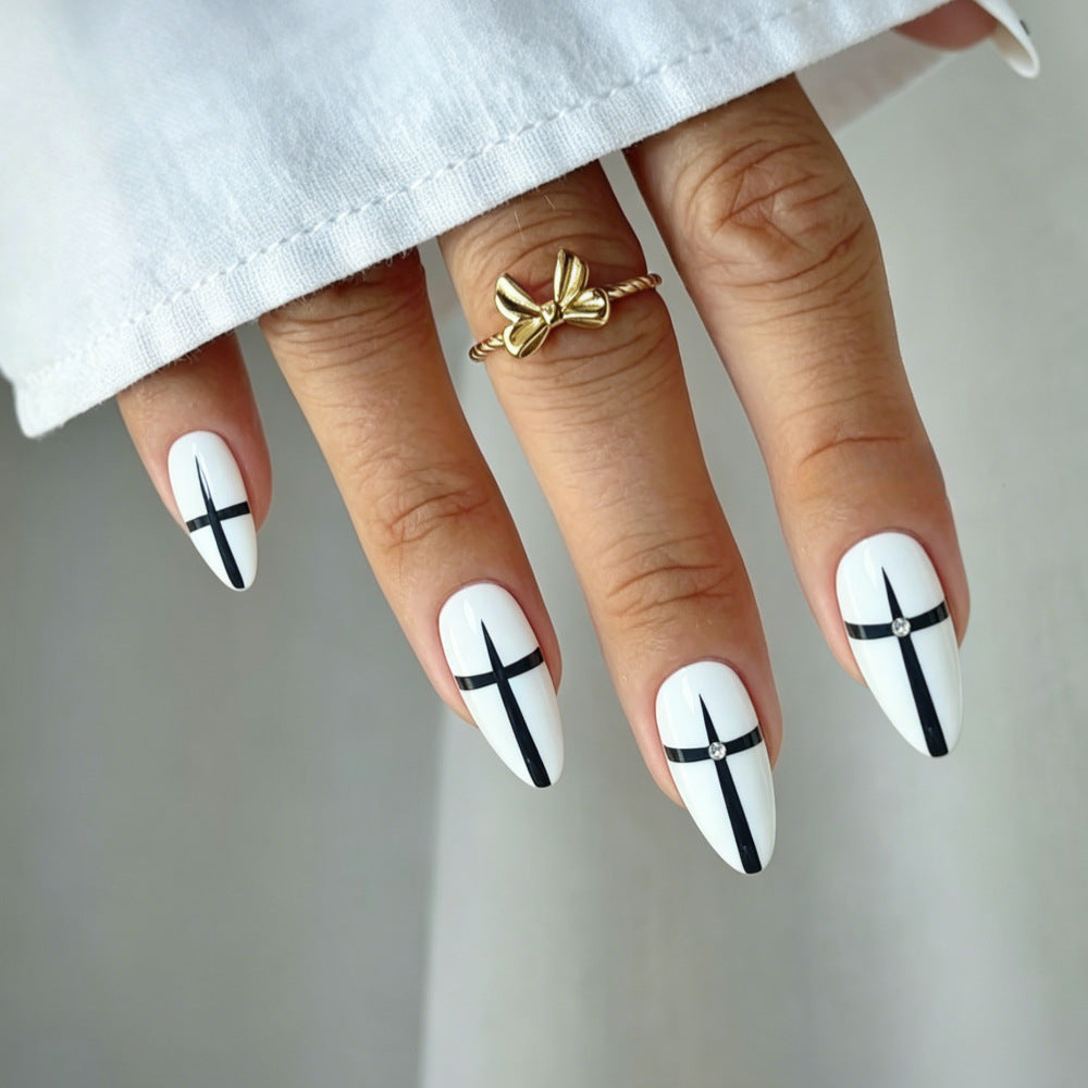 Artificial nails with modern geometric design Kalsten