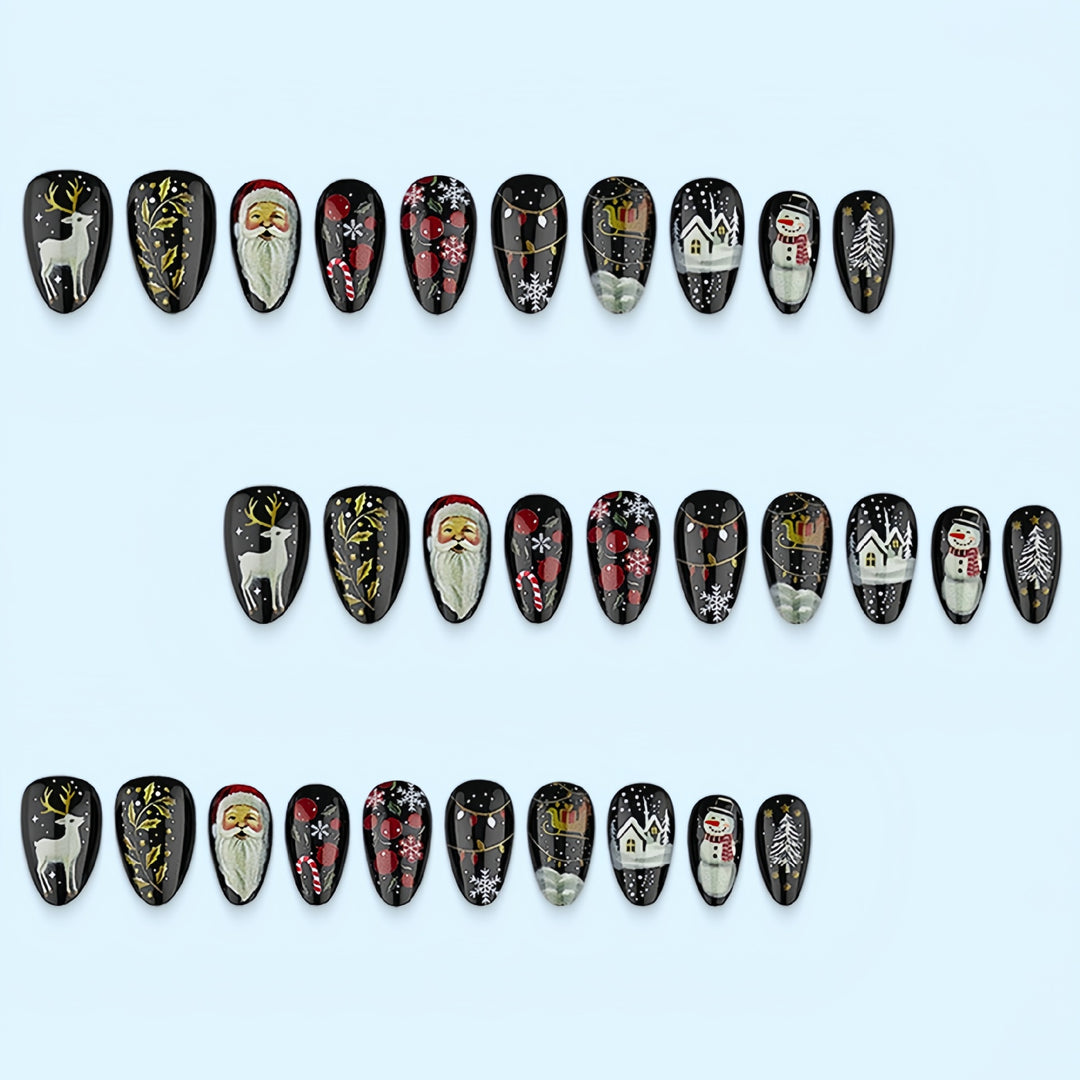 Festive artificial nail set with Christmas motifs Kalsten