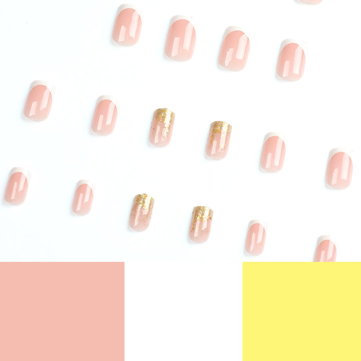 Glamorous nail extensions with sparkling accent Kalsten