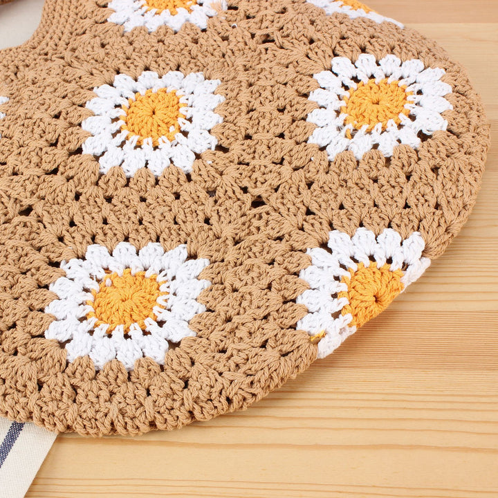 Crochet shoulder bag with floral designs Kalsten