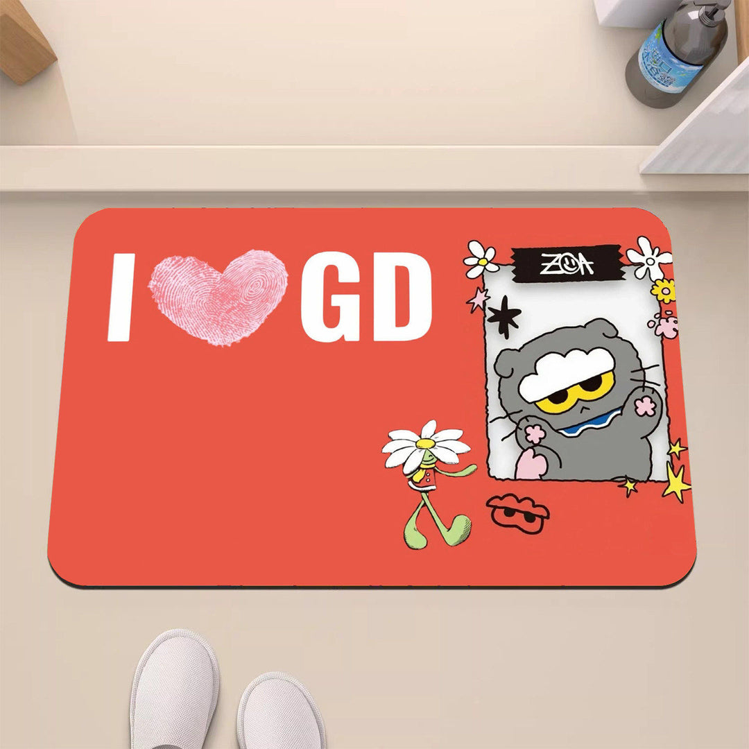 Playful Cartoon-Themed Decorative Mat