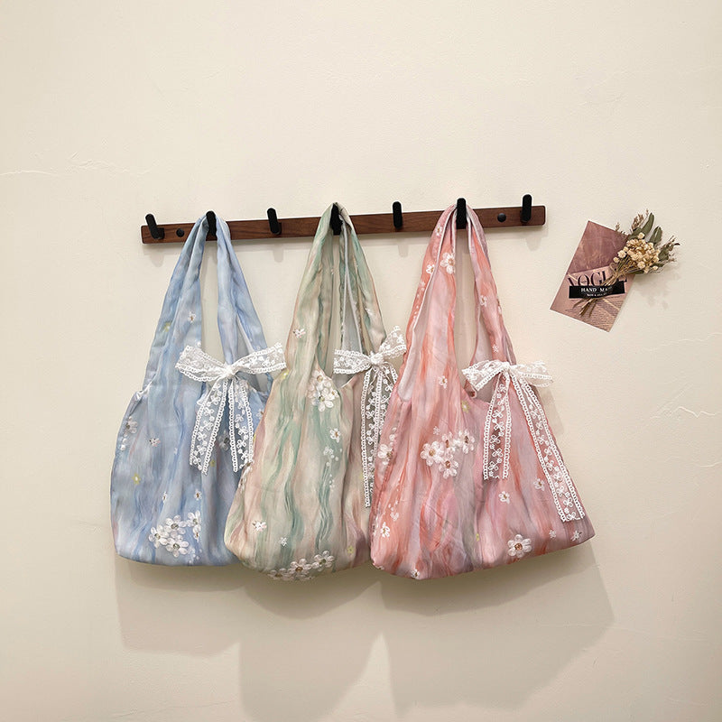 Elegant Floral Printed Shoulder Tote Bag Kalsten