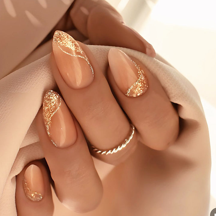Glittery Press-On Nail Set Kalsten