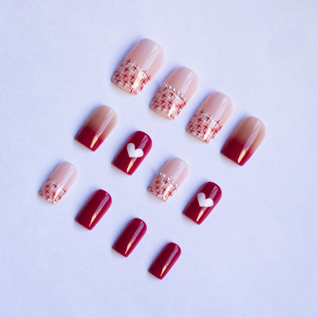 Stylish Heart and Ombre Nail Art Set