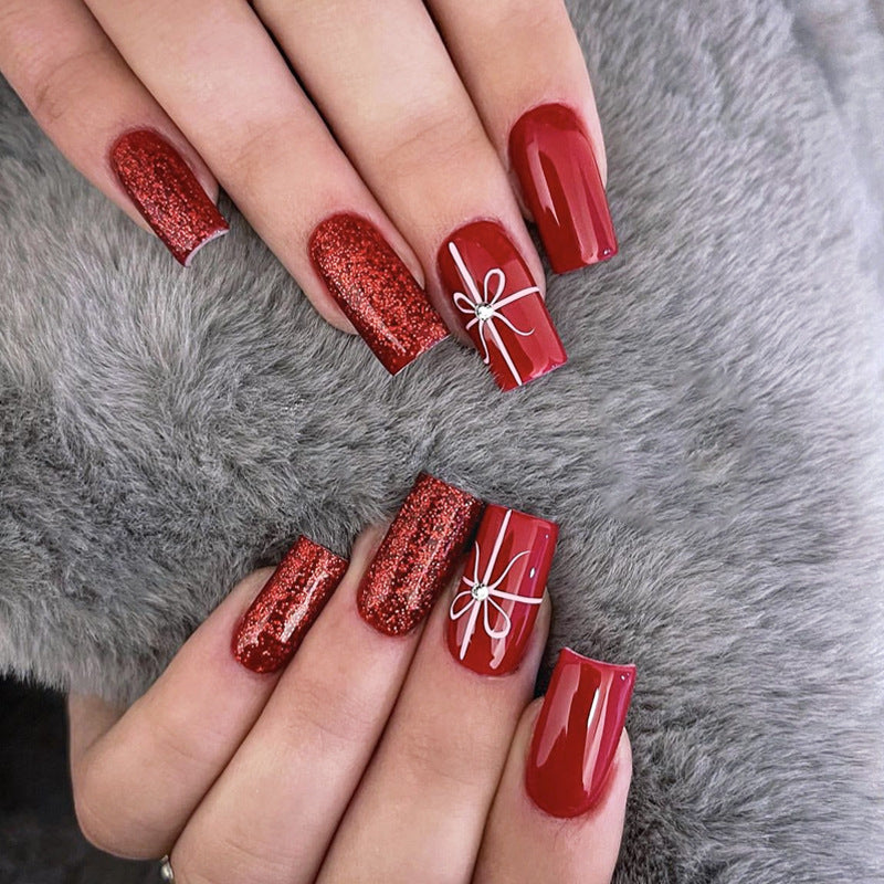 Festive Glittering Press-On Nail Art Set Kalsten