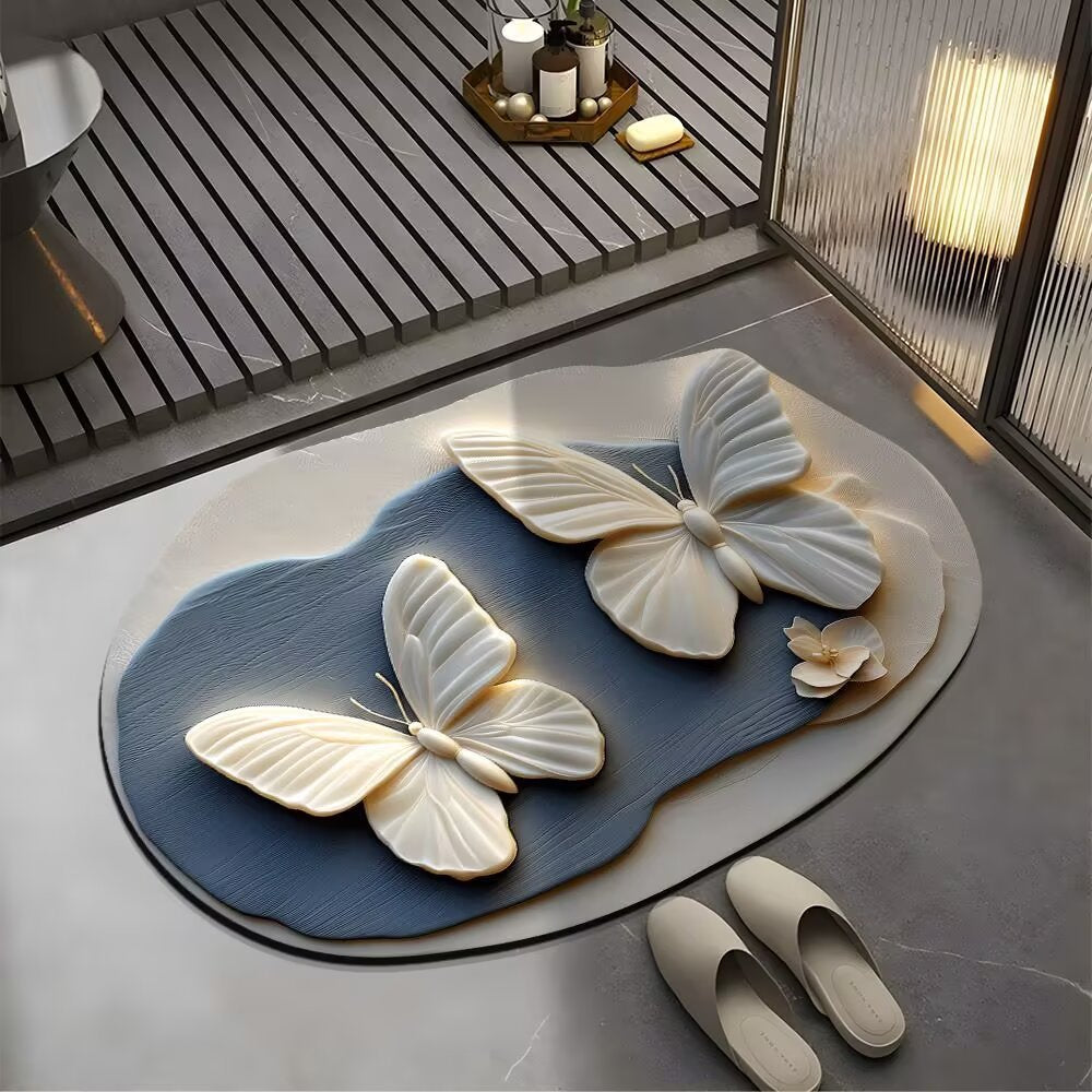 Artistic Butterfly Bath Rug