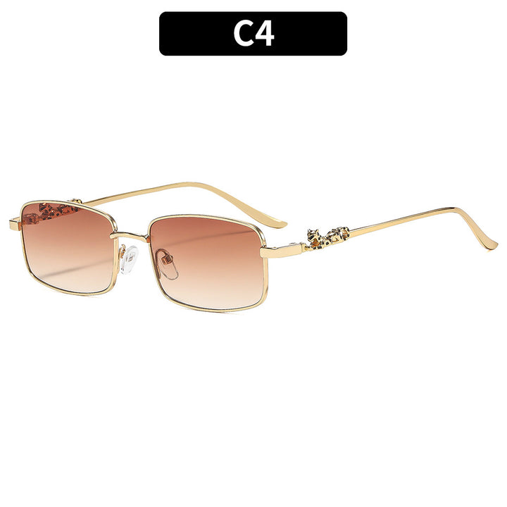 Elegant Square Frame Sunglasses with Decorative Accents