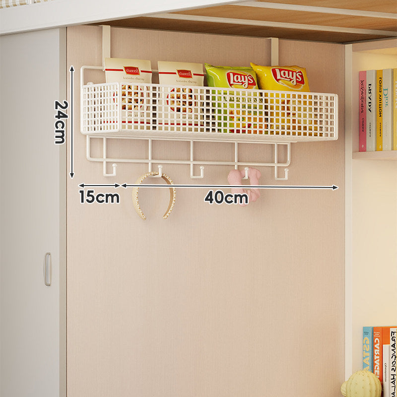 Wall-Mounted Grid Mesh Stacked Tiered Pantry and Bathroom Storage Baskets