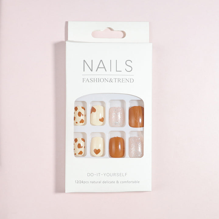 Artistic Press-On Nail Set with Modern Geometric Designs Kalsten