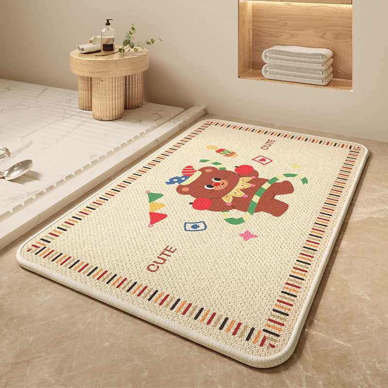 Cartoon Dog-Themed Bath Mat Kalsten