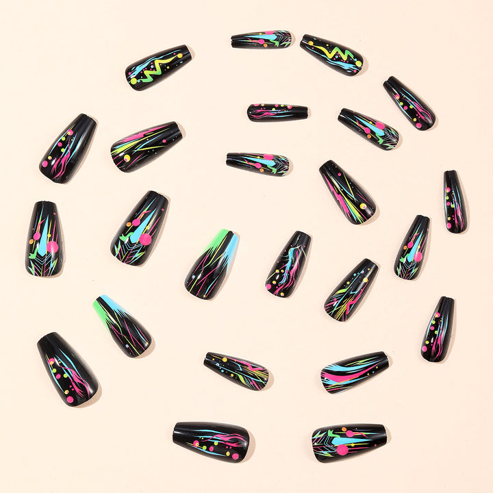Neon Abstract Artistic Nail Art Extensions Kalsten