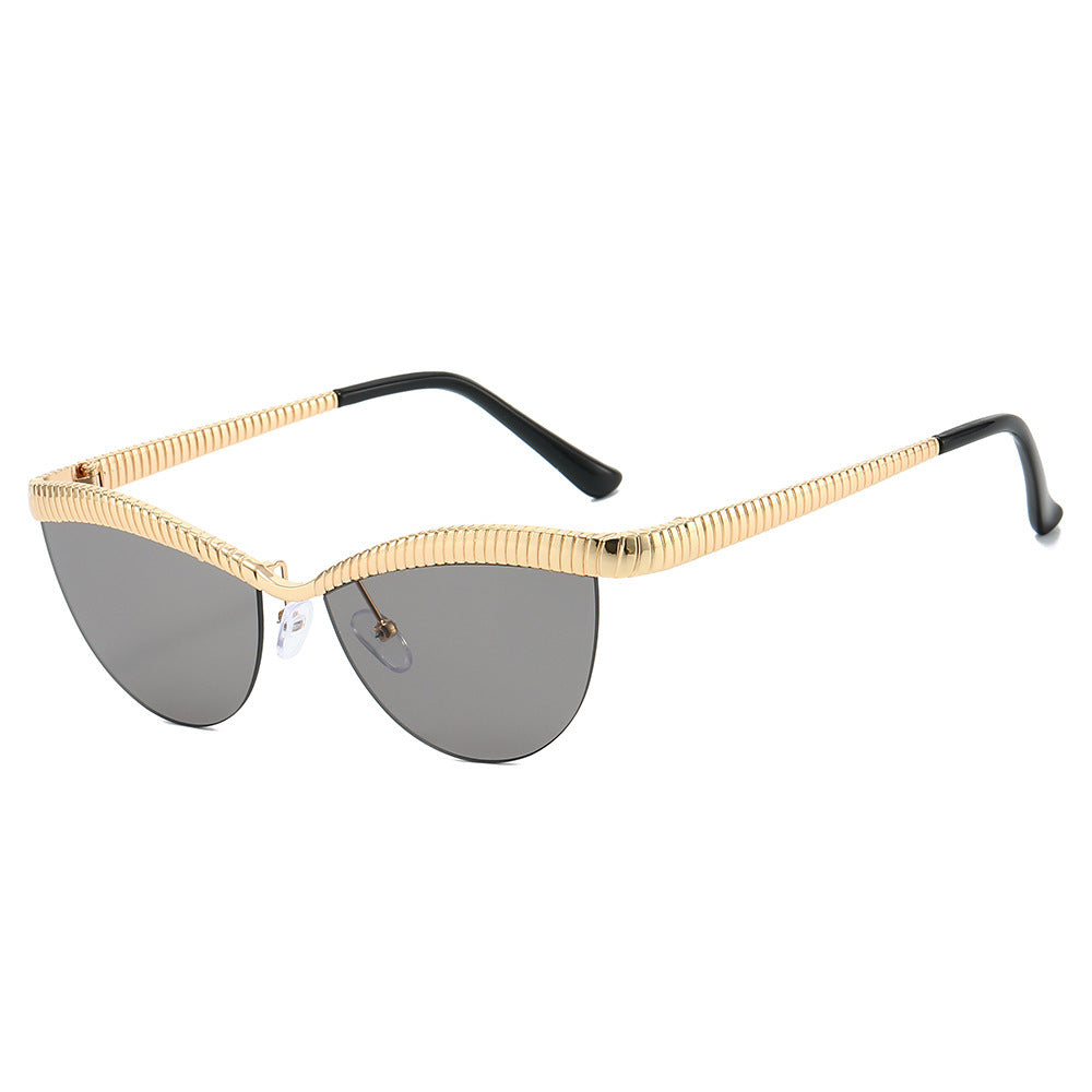 Statement Cat-Eye Sunglasses with Sculpted Metal Frames Kalsten