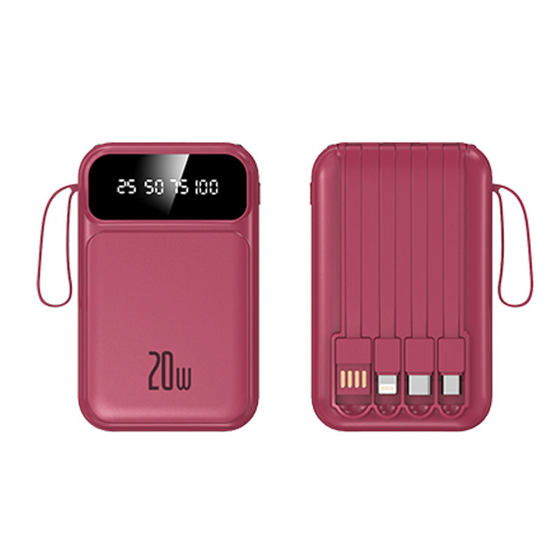 Portable power bank with integrated multifunctional charging cable and digital display Kalsten