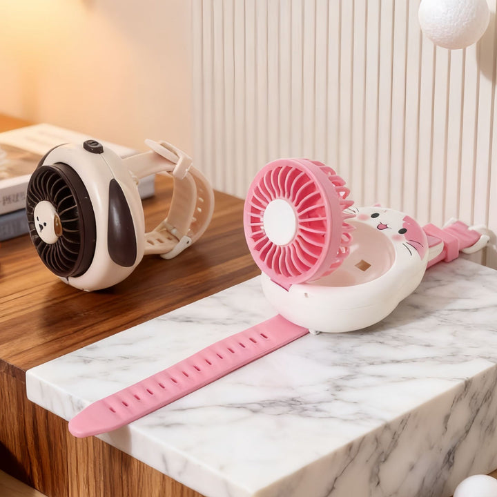 Women's Portable Hand Fan in Playful Dog Design Kalsten
