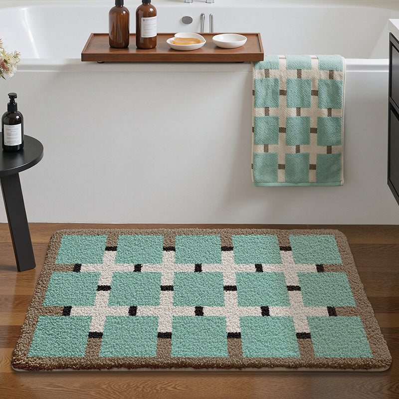 Soft Plush Checkered Bath Mat Kalsten