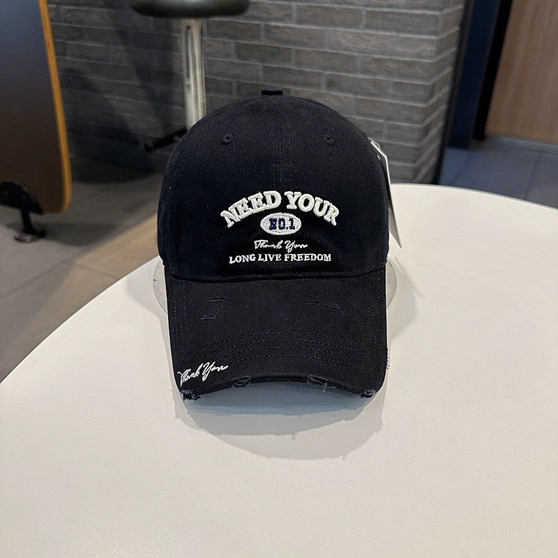 Men's Distressed Cotton Embroidered Baseball Cap Kalsten