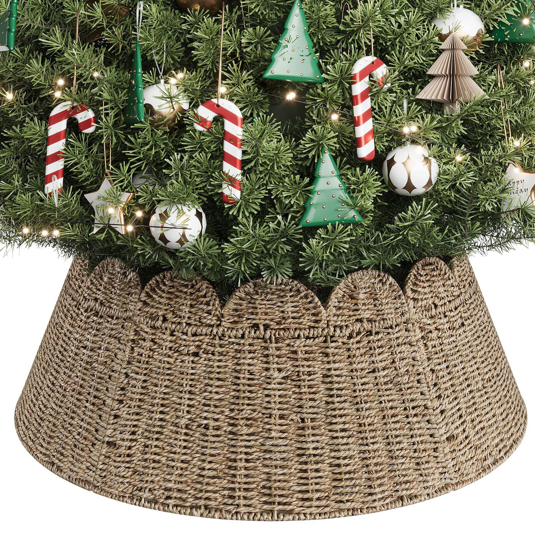 Handwoven Decorative Christmas Tree Skirt Kalsten