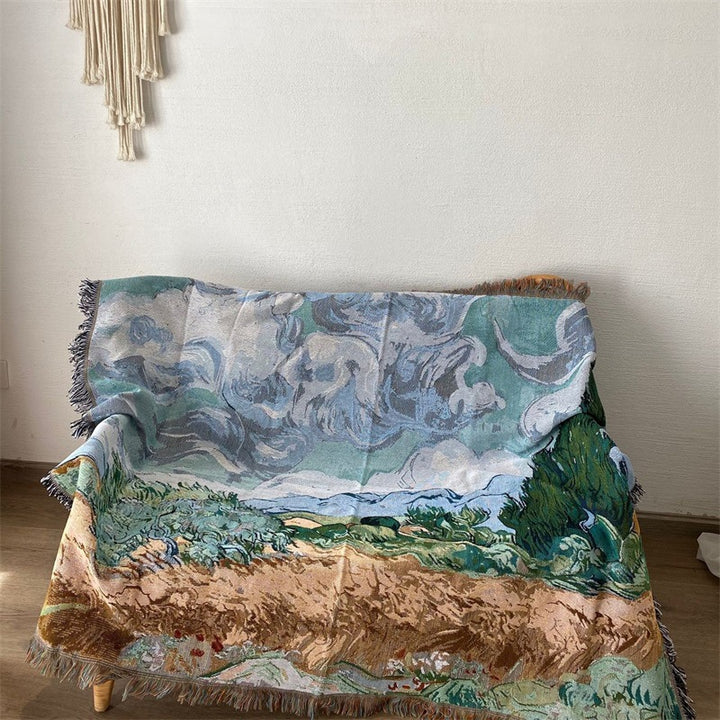 Artistic Landscape Tapestry Throw