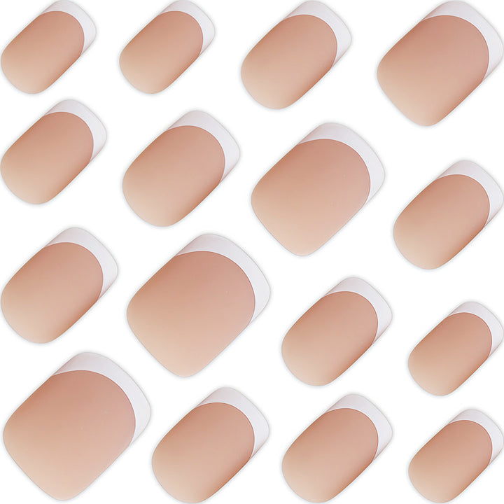 Matte French Tip Press-On Nail Set Kalsten