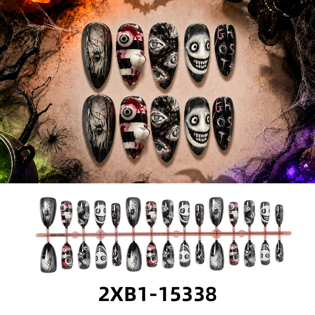 Acrylic nail set with creative Halloween motifs Kalsten