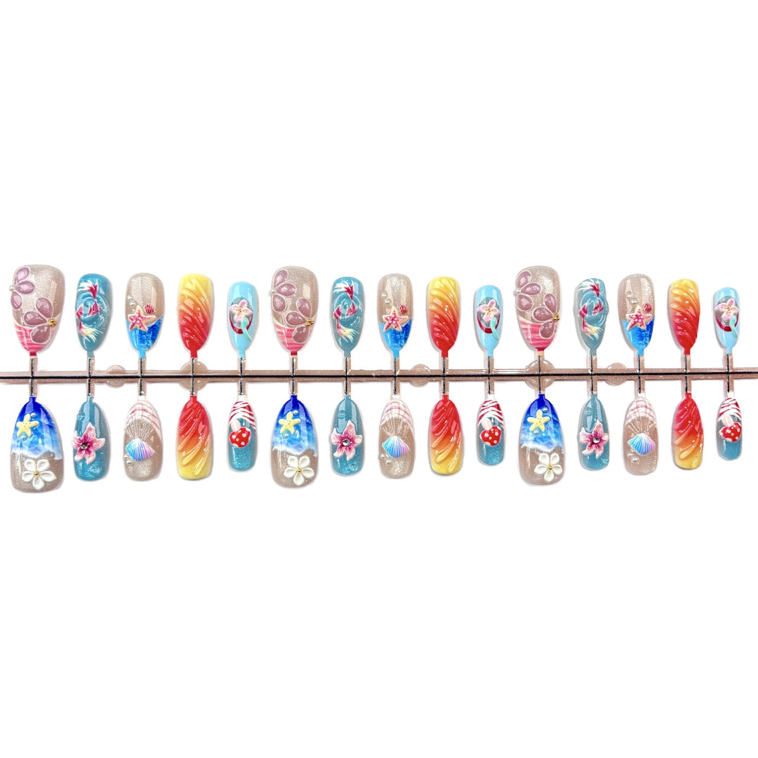 Artistic Floral Decorated Press-On Nails kalsten