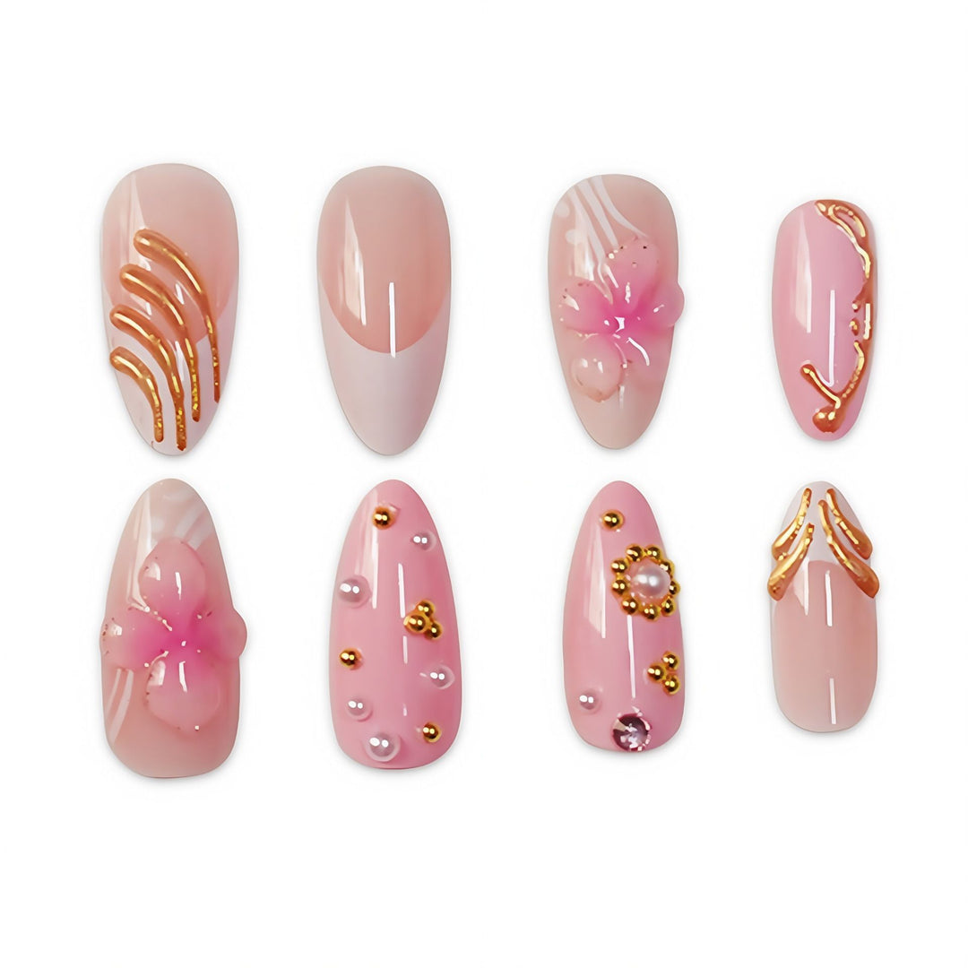 Premium Floral Designer Press-On Nails Kalsten