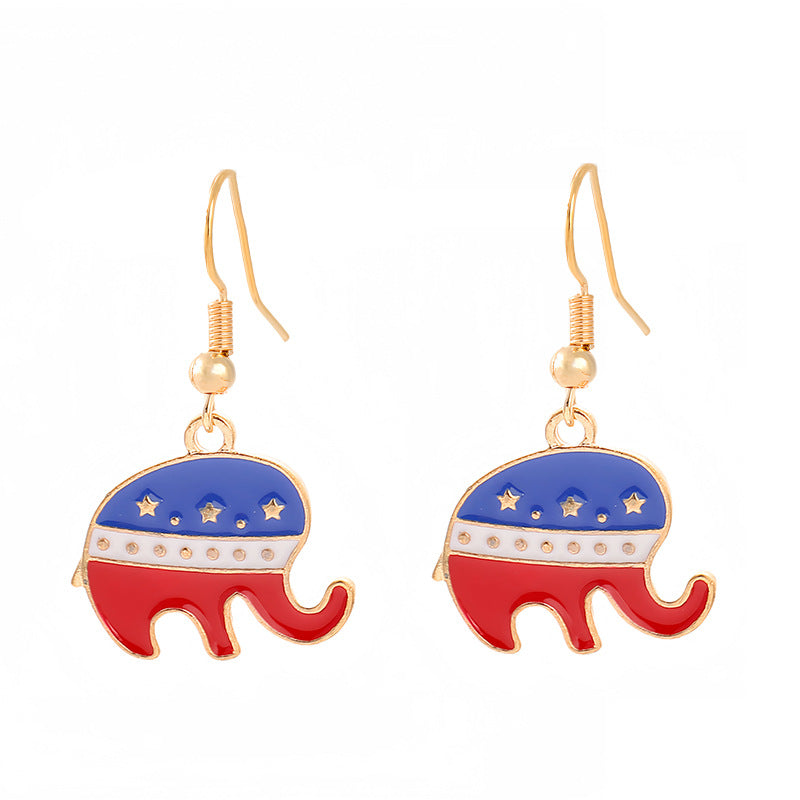 Women nan enamel horseshoe earrings with star motif and fishhook closure Kalsten