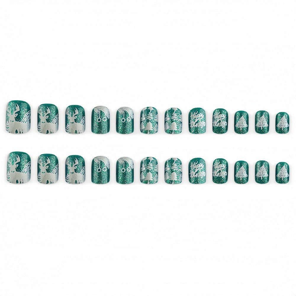 Artificial nails with festive winter motifs Kalsten