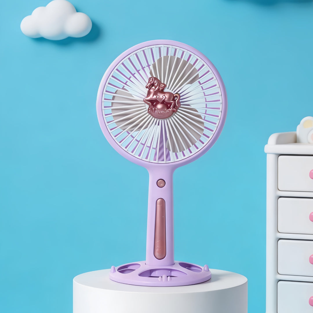 Women's Portable Mini Fan with USB Charging Function and Ergonomic Handle Kalsten