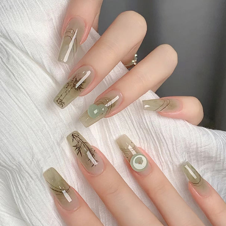 Artificial nails with modern geometric design Kalsten