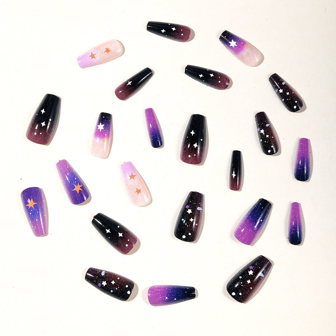 Galaxy-Inspired 3D Nail Art Extensions Kalsten