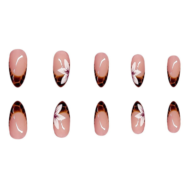 Floral and Geometric Press-On Nail Art Kalsten