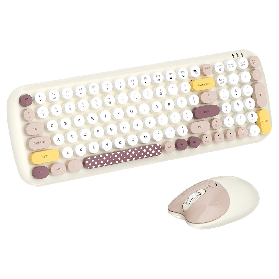 Retro-Inspired Wireless Keyboard and Mouse Set Kalsten