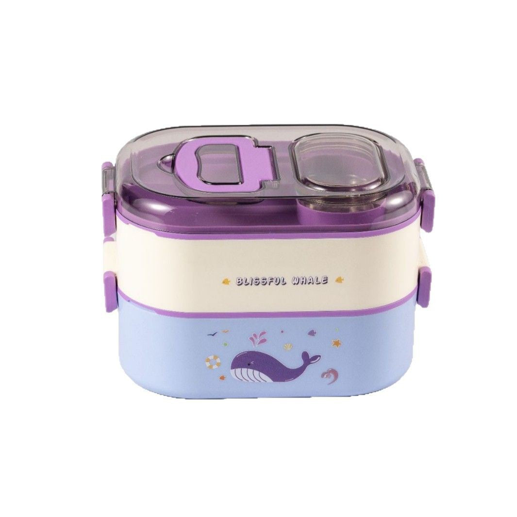 Cartoon-Themed Multi-Compartment Lunch Box