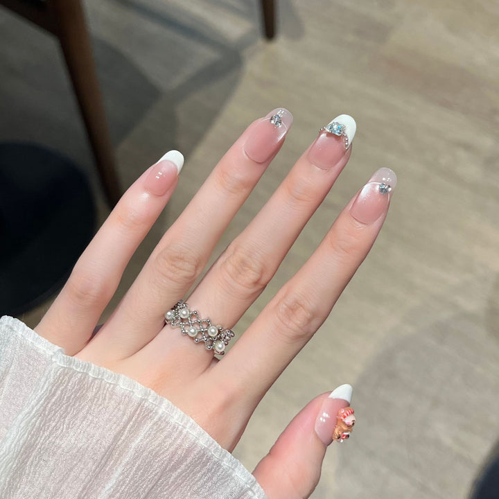 Artistic French Tip Press-On Nails Kalsten