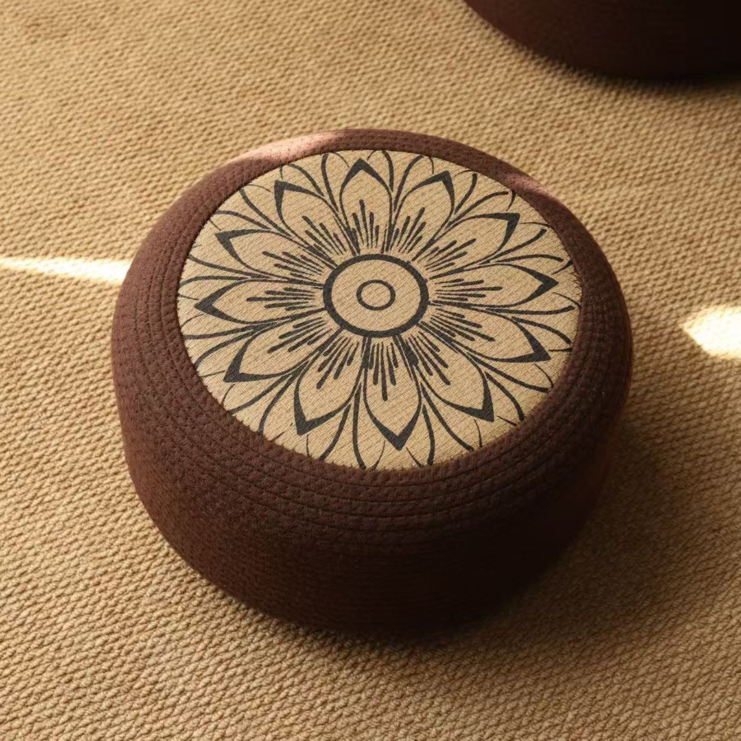 Decorative seating pouf with stylish floral design Kalsten