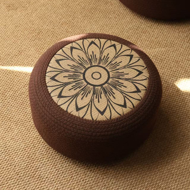 Decorative seating pouf with stylish floral design Kalsten