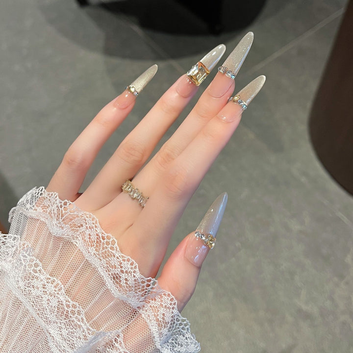 Luxury Rhinestone-Accent Press-On Nail Extensions Kalsten