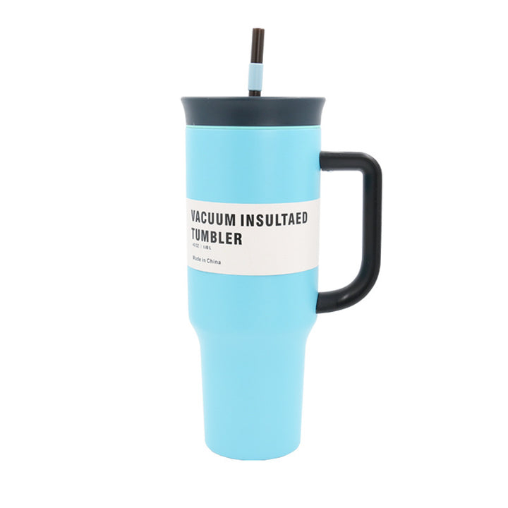 Women's Vacuum-Insulated Drinking Cup with Handle and Straw Kalsten