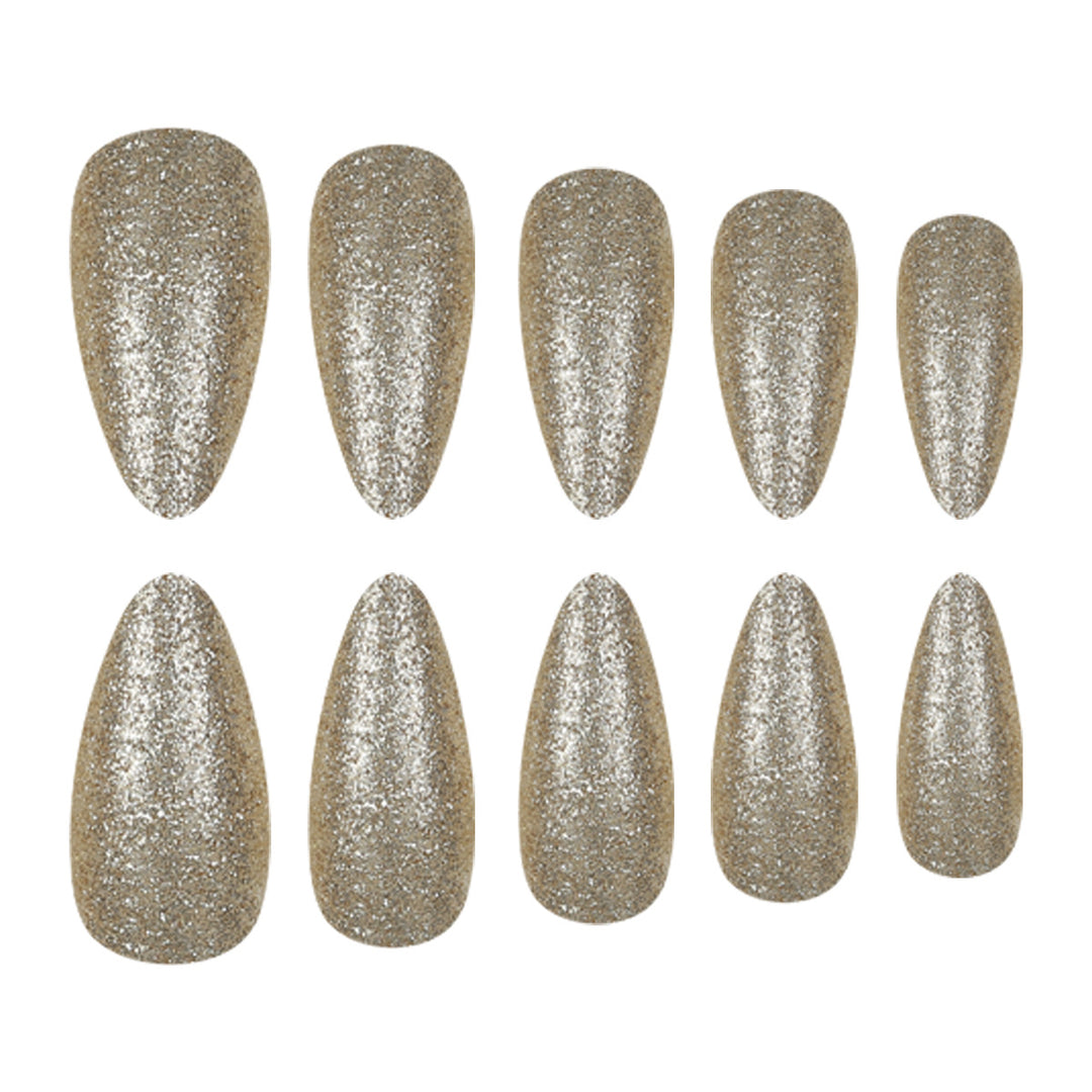 Elegant Glittered Stiletto Press-On Nails Kalsten