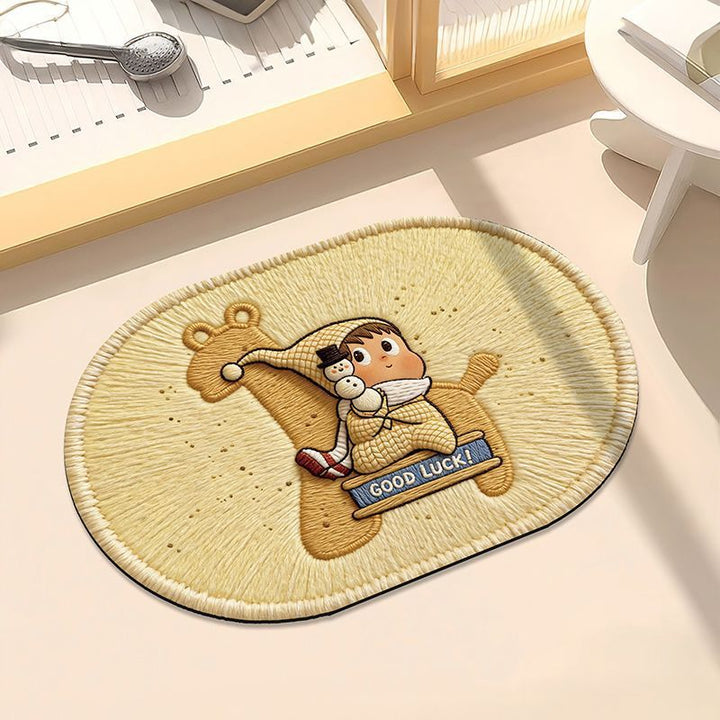 Whimsical Moon and Star Decorative Bath Mat
