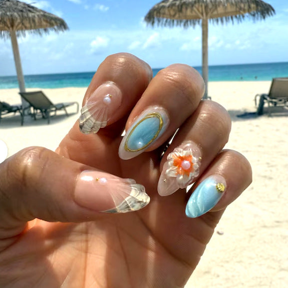 Artistic Seashell-Themed Press-On Nail Collection Kalsten