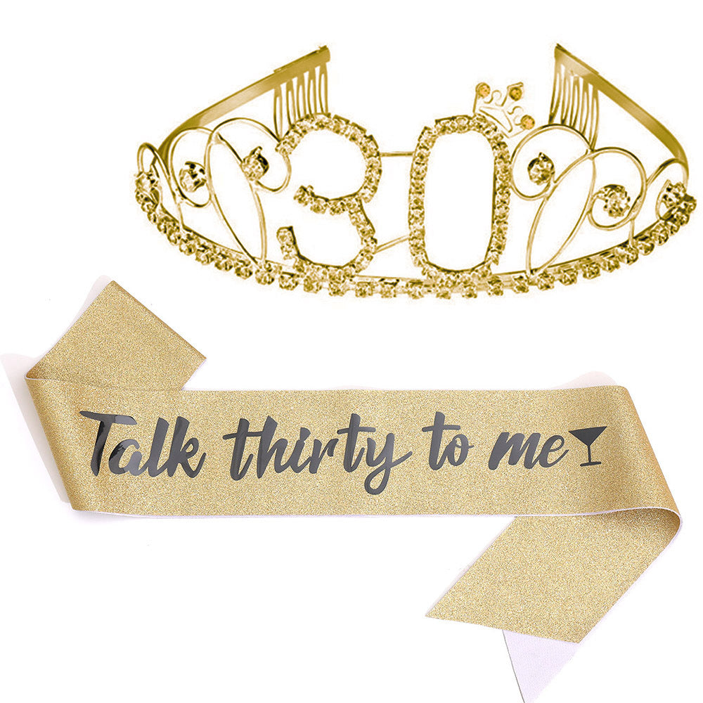 Ladies Glittering Tiara with Festive "50 & Fabulous" Design Kalsten