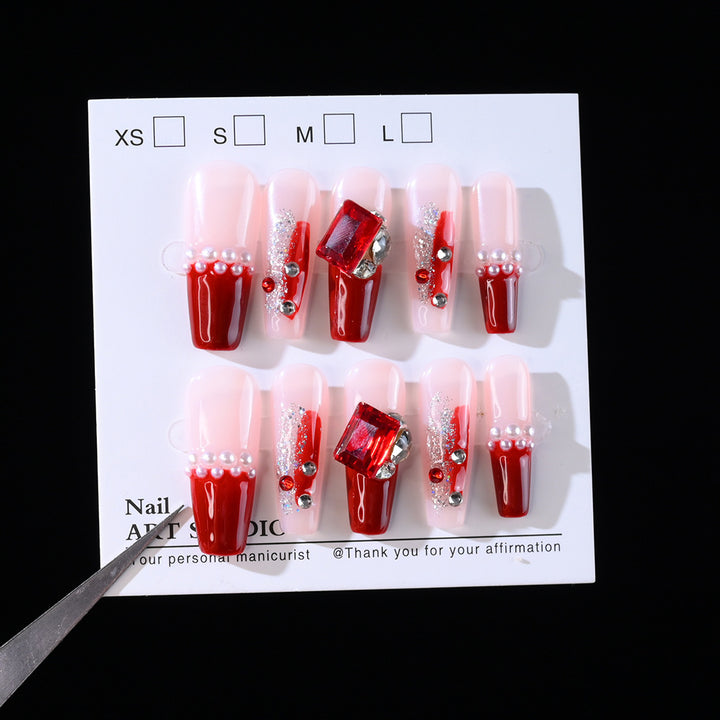 Glamorous Crystal and Gemstone Press-On Nail Set Kalsten