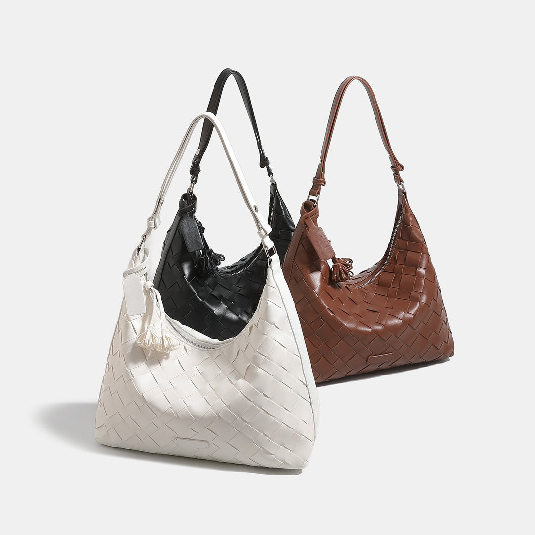 Chic Woven Leather Hobo Bag
